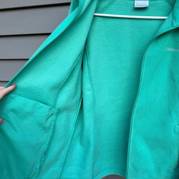 Columbia XL Full Zip Collared Fleece Jacket with Pockets - Sea Foam Green - Picture 9 of 12
